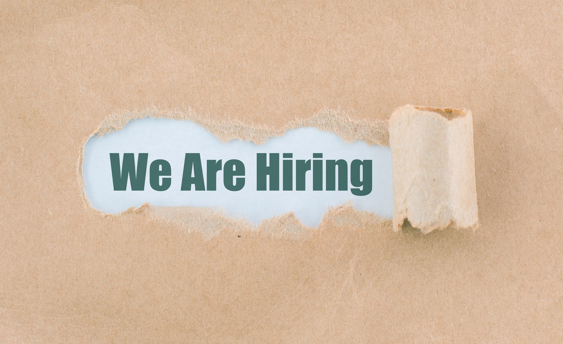 Letter We Are Hiring Written Behind Torn Paper