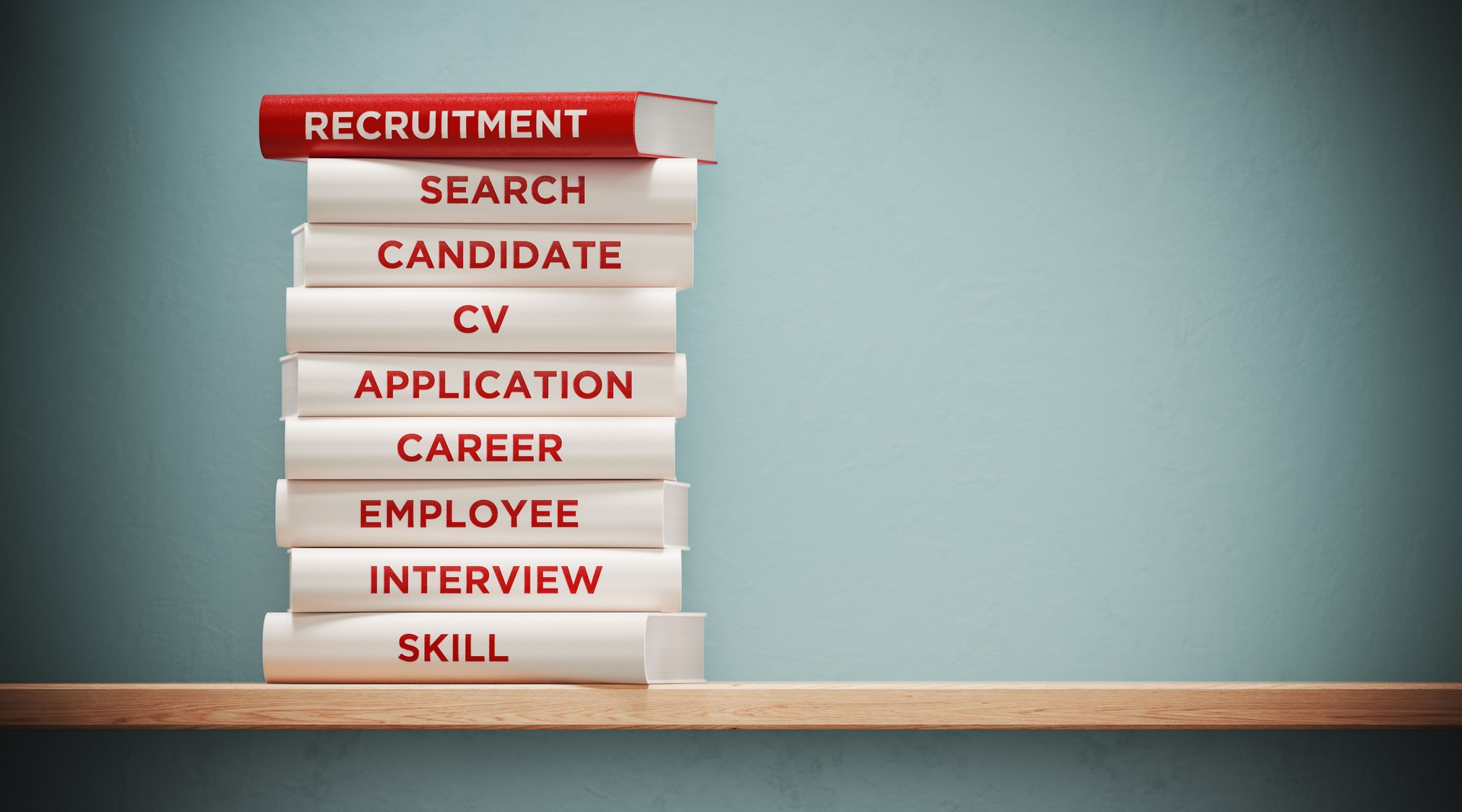 Books of  Recruitment And Career  In Front Grey Wall
